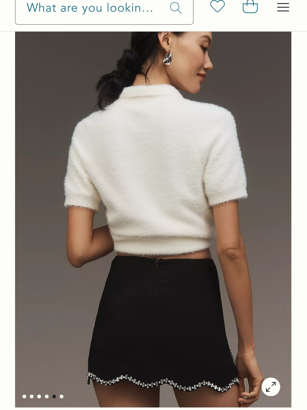 En Saison Black Mini Skirt with Crystal Bow Embellishments - Picture 4 of 5